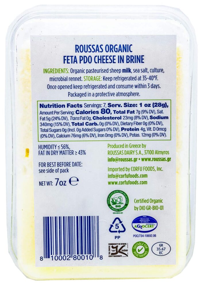 Roussas Organic Feta 7oz - Image 2